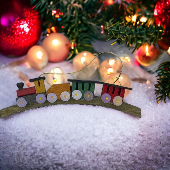 Vintage Wooden Train Ornament - Picture 8 of 8